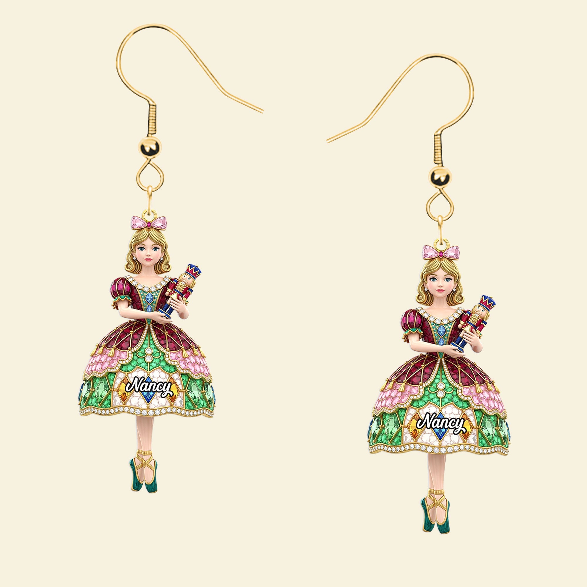 Dance in Elegance: Personalized Ballet Earrings - Custom Gifts for Ballet Lovers Earrings PopCulturePrints