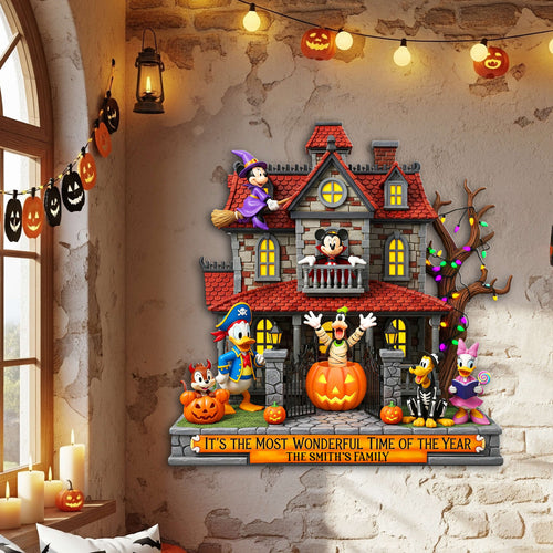 It's the Most Wonderful Time of the Year - Personalized Happy Halloween Haunted Place Wood Sign Wood Sign PopCulturePrints