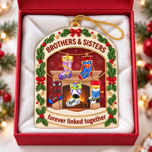 Load image into Gallery viewer, Forever Linked Together: Personalized Brothers and Sisters Christmas Stockings Acrylic Ornament - Unique Gift for Family
