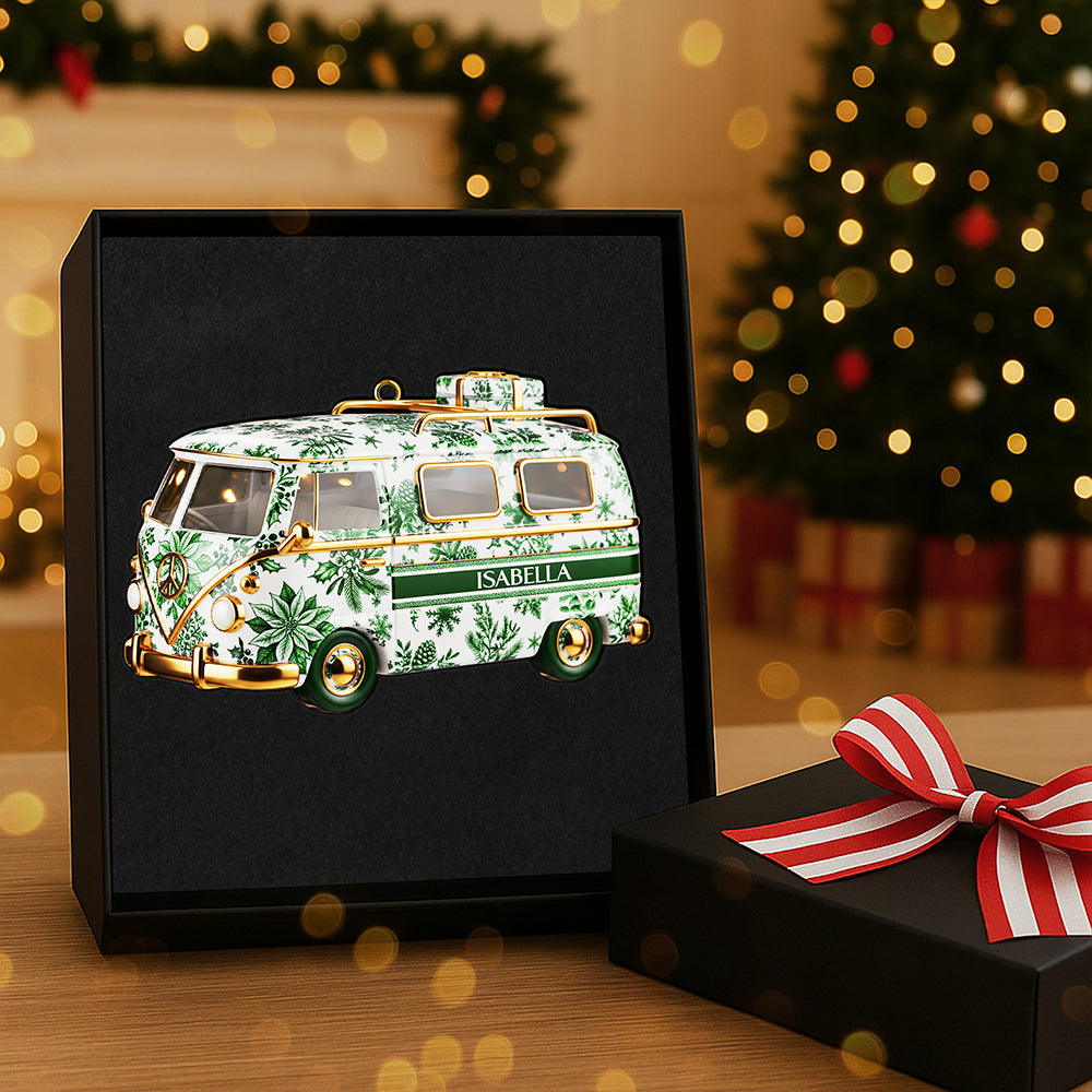 "A Special Journey Awaits" - Personalized Camper Van Ornament - Custom Gift for Friends, Family, and Adventurers Ornament PopCulturePrints