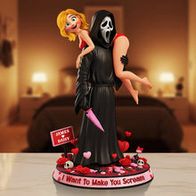 Load image into Gallery viewer, I Want To Make You Scream – Spooky Romance Acrylic Plaque - Personalized Gift for Couples Shaped Plaques PopCulturePrints
