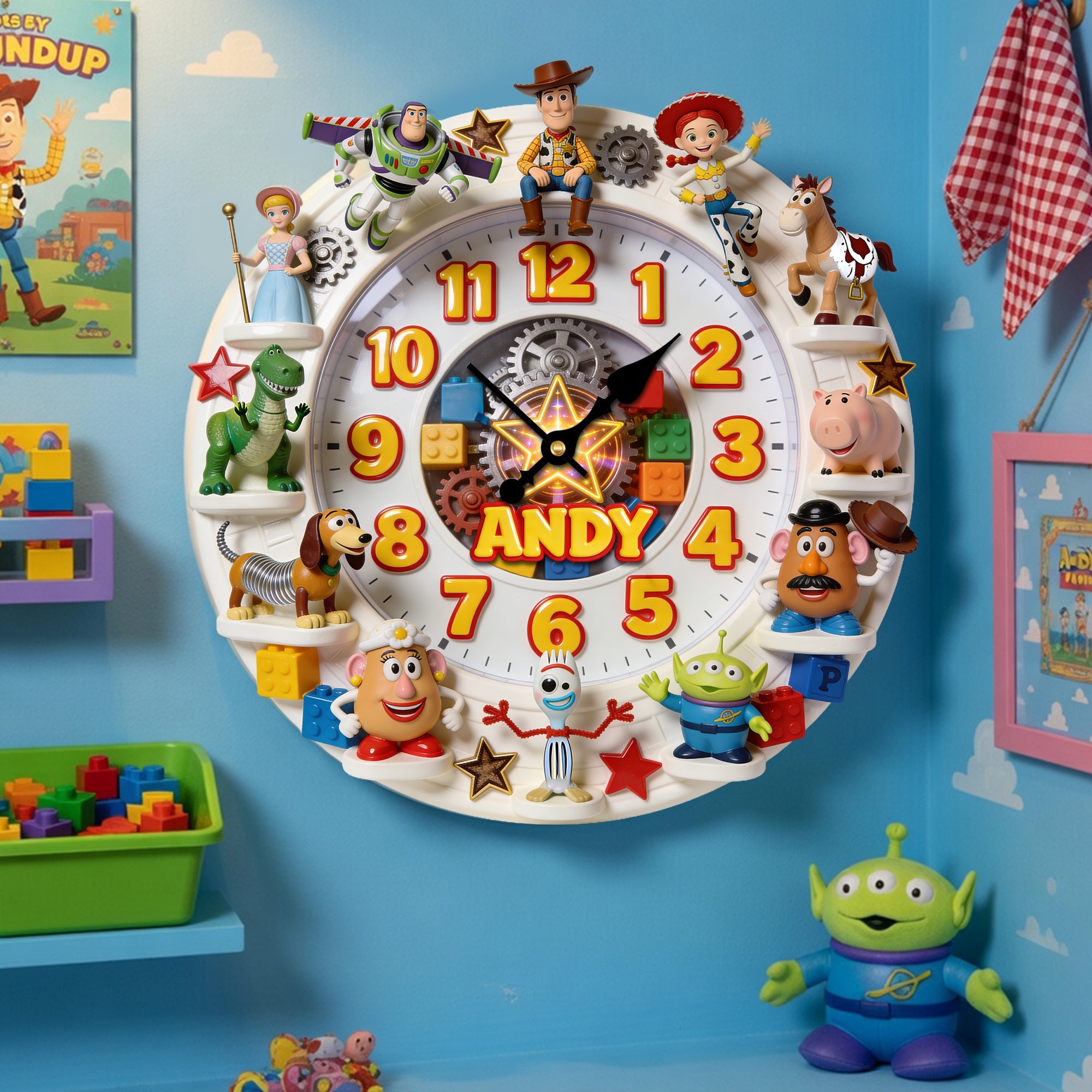 Adorable Characters Hanging Wall Clock – A Unique Personalized Gift for Kids Hanging Wall Clock PopCulturePrints