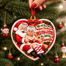 Load image into Gallery viewer, Naughty Santa Love Christmas Ornament - Personalized Gifts For Couple 08nadh121026 Ornament PopCulturePrints
