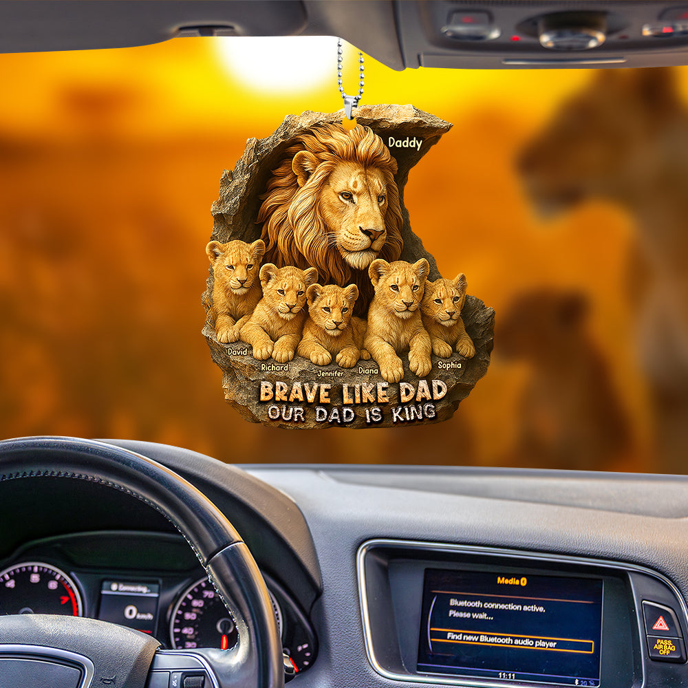 Brave Like Dad - Personalized Car Ornament for Dads and Family Ornament PopCulturePrints