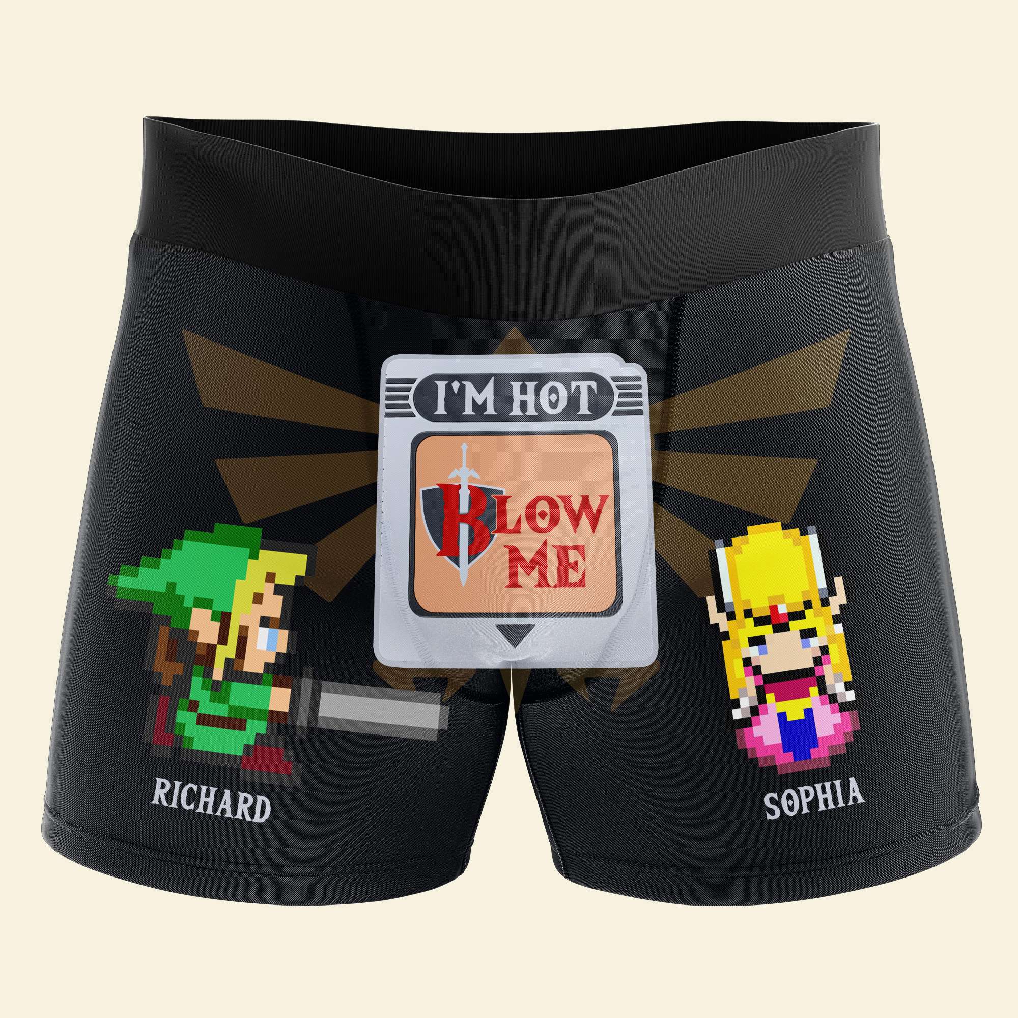 Personalized Gamer Boxer Briefs - Retro Fun Design Boxer Briefs PopCulturePrints