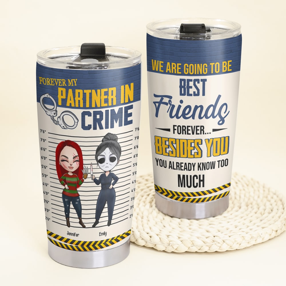 Personalized Best Friends Tumbler - Forever My Partner in Crime