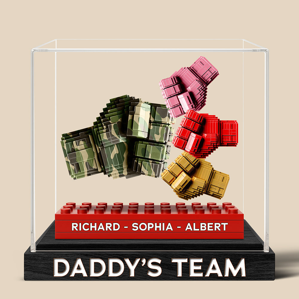 “Daddy's Team: A Symbol of Love” - Personalized Acrylic Plaque for Dads, Grandpas & Special Men Shaped Plaques PopCulturePrints