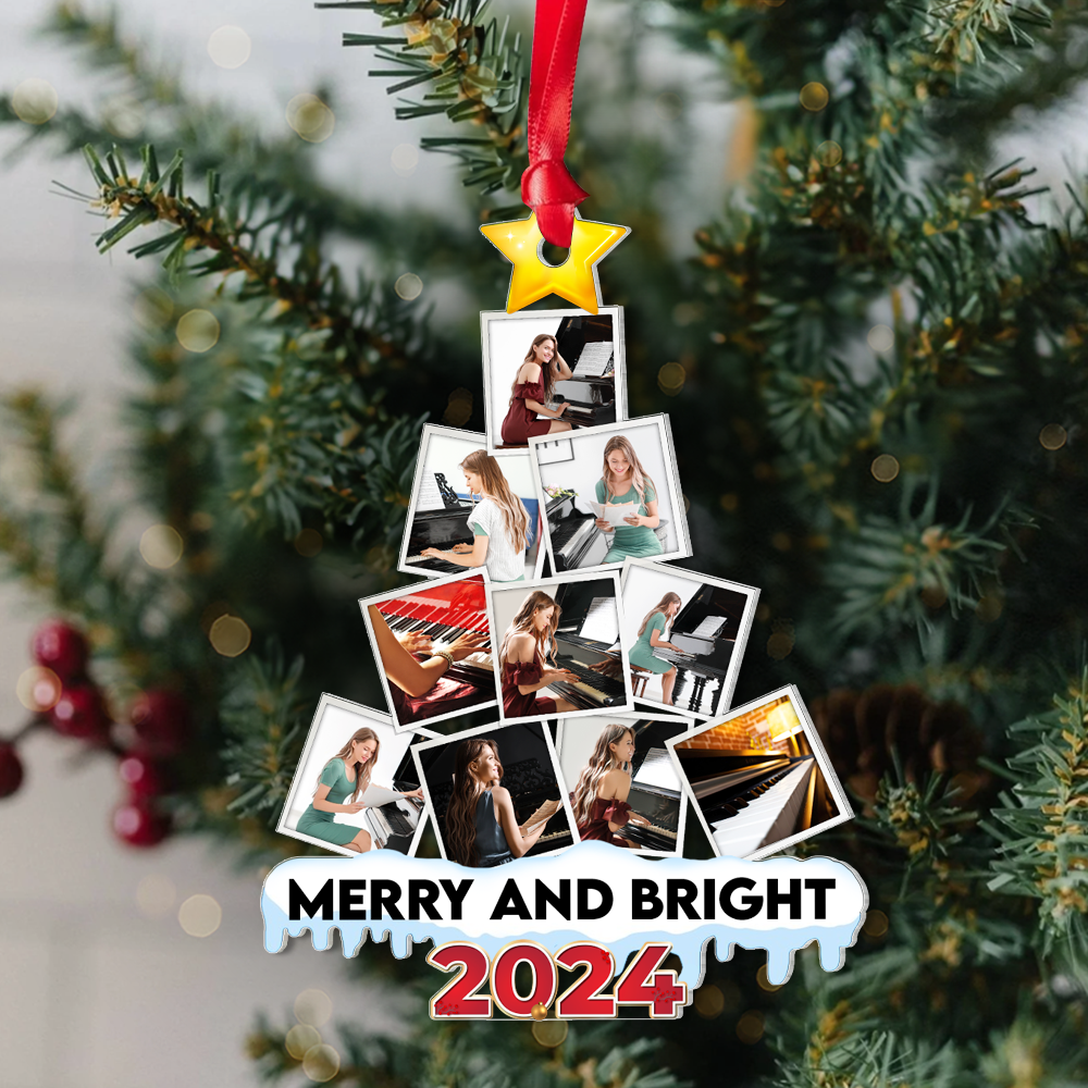 Personalized Piano Photo Christmas Tree Ornament Ornament PopCulturePrints