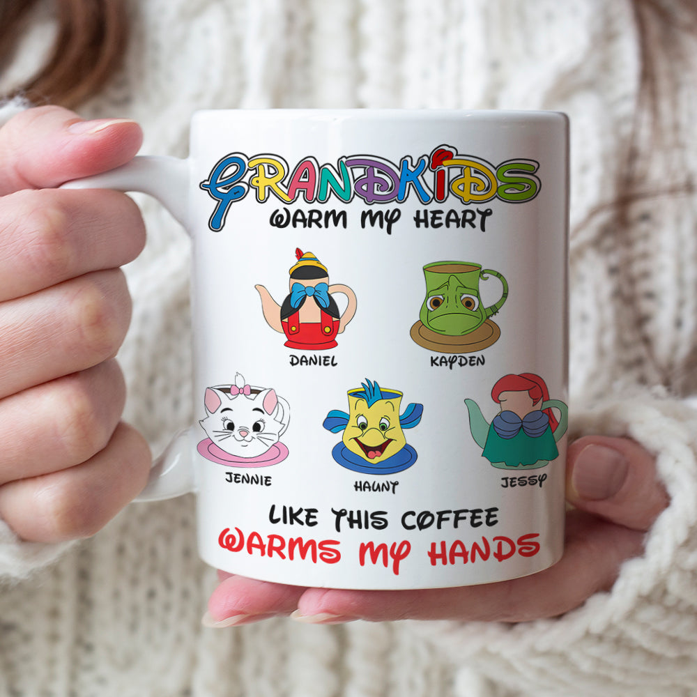Personalized Coffee Mug for Mom - Warm Heart Mug with Kids' Names Coffee Mug PopCulturePrints