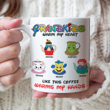 Load image into Gallery viewer, Personalized Coffee Mug for Mom - Warm Heart Mug with Kids&#39; Names Coffee Mug PopCulturePrints

