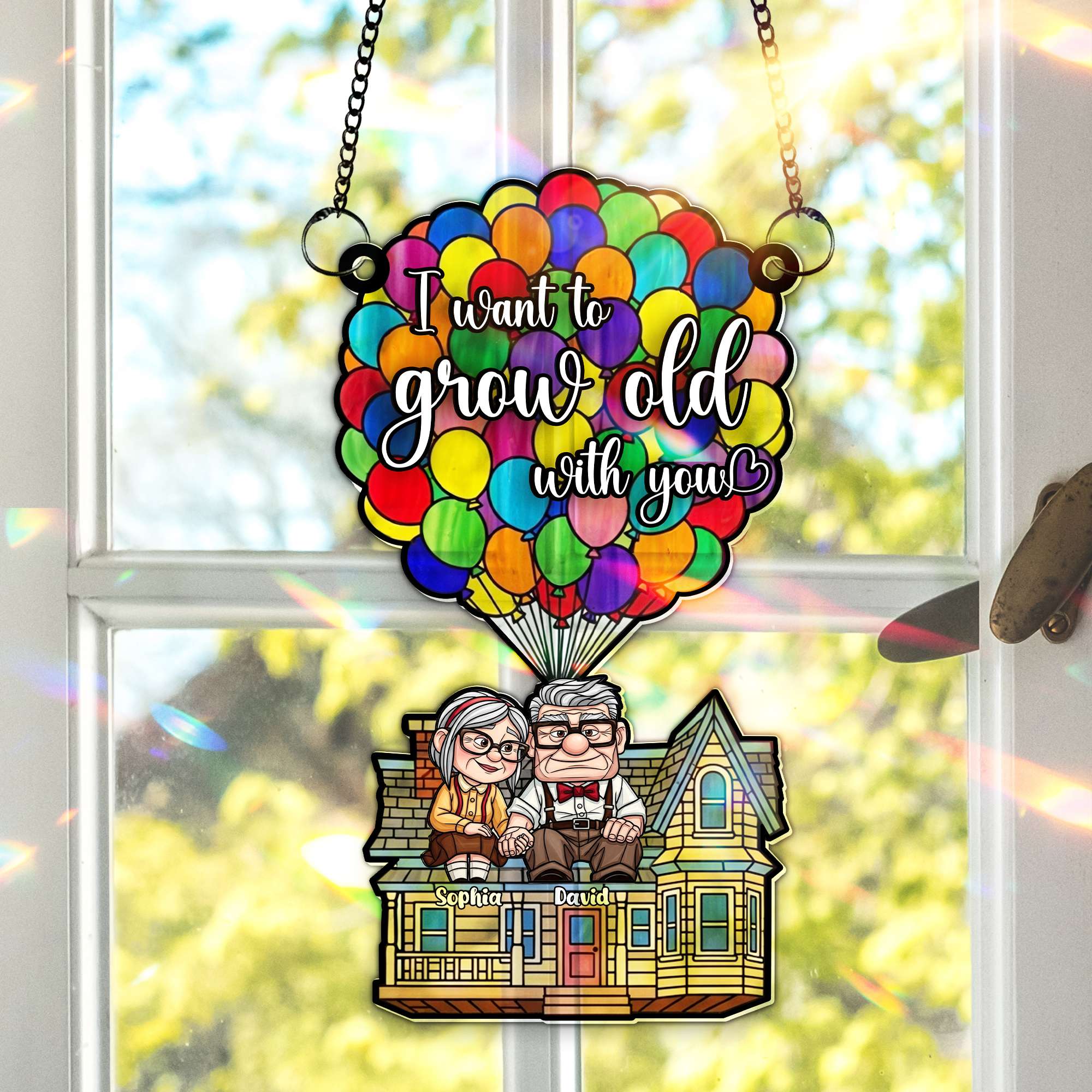 I Want to Grow Old with You - Love Bubble Suncatcher Ornament Ornament PopCulturePrints