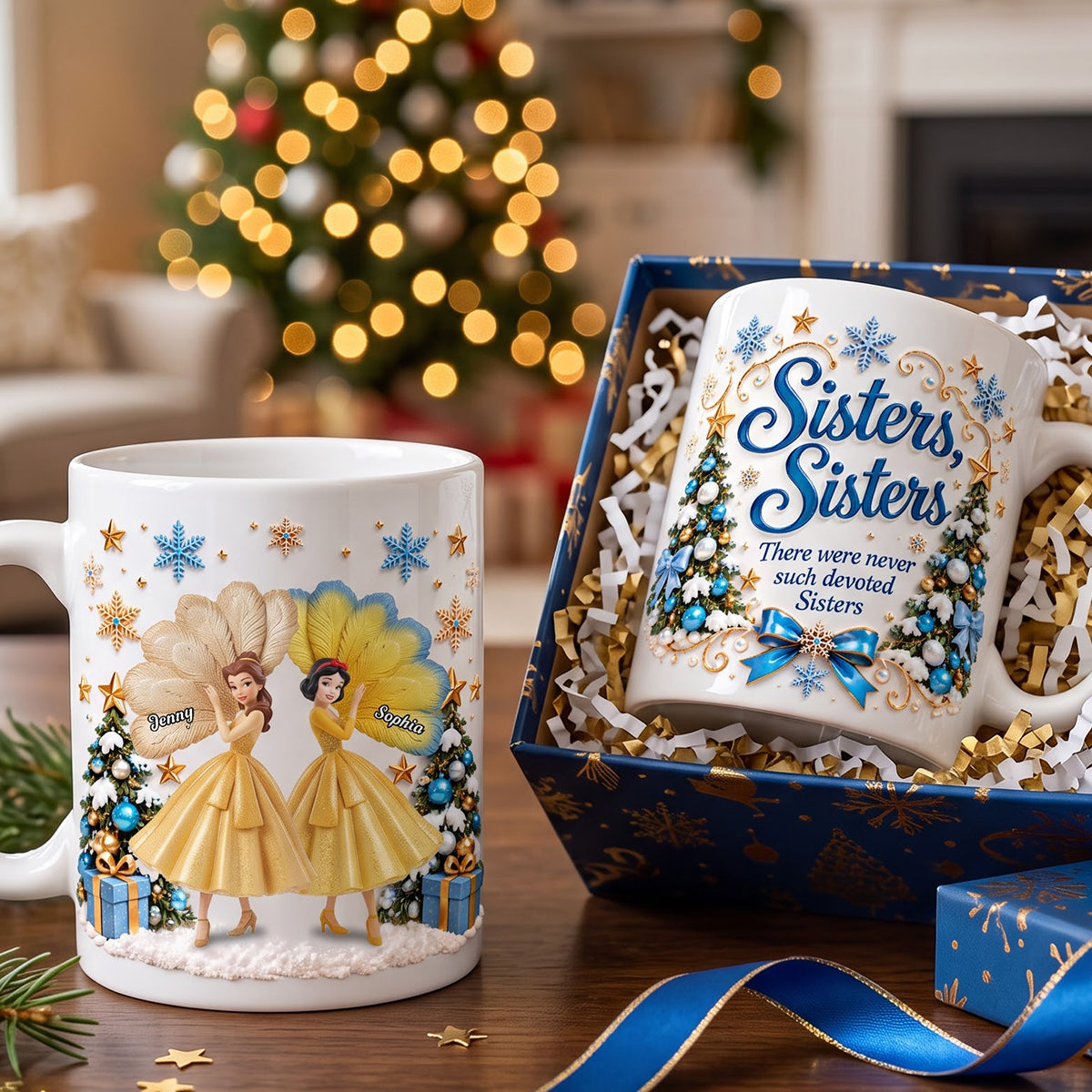 Sisters, Sisters - Personalized Coffee Mug for Best Friends and Sisters
