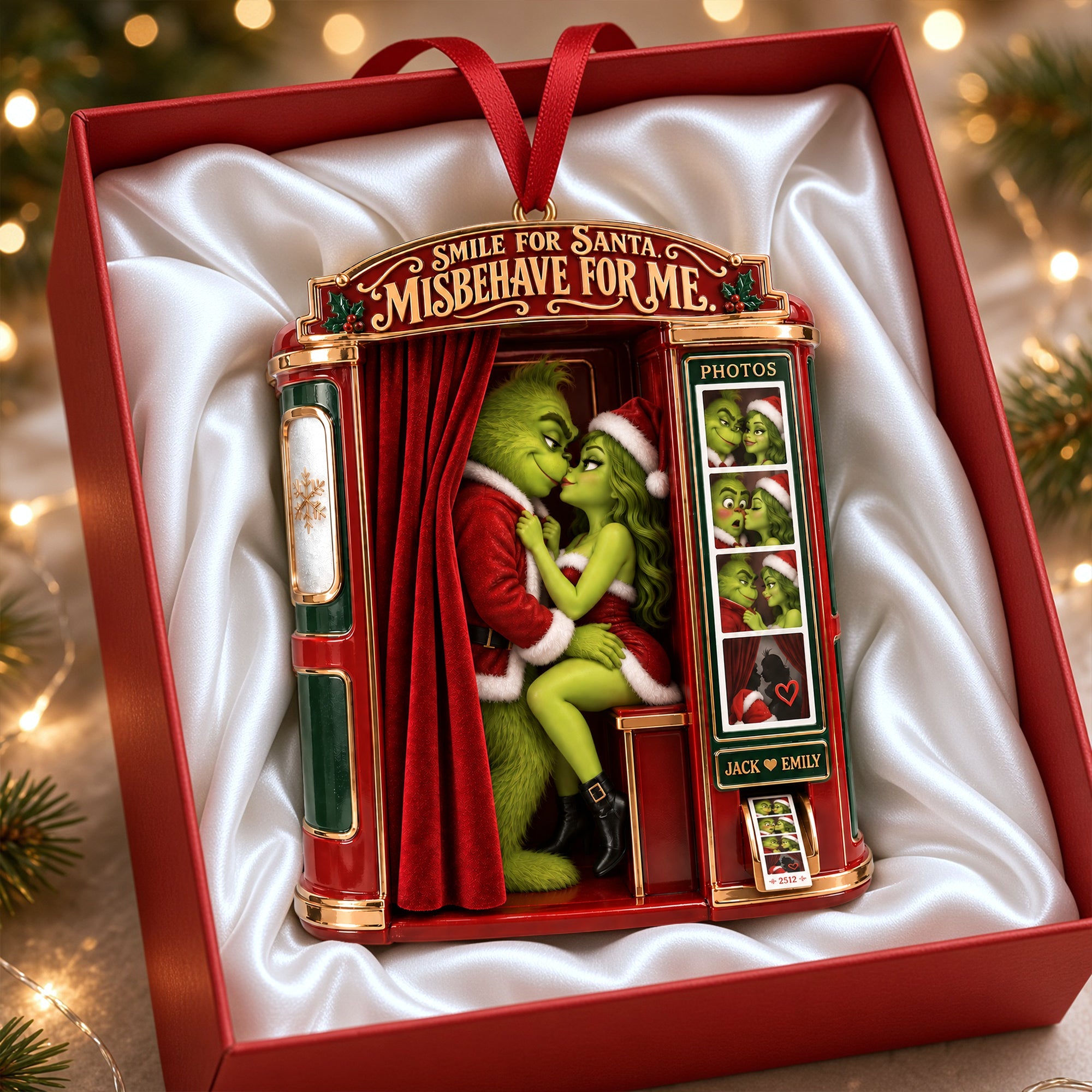 Smile for Santa, Misbehave for Me - Personalized Cheeky Couple Acrylic Ornament Gift Ornament PopCulturePrints