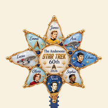 Load image into Gallery viewer, “Make Every Christmas a Stellar Experience!” - Galactic Adventure Christmas Tree Topper - Personalized Gifts for Family, Friends, and Fans Ornament PopCulturePrints
