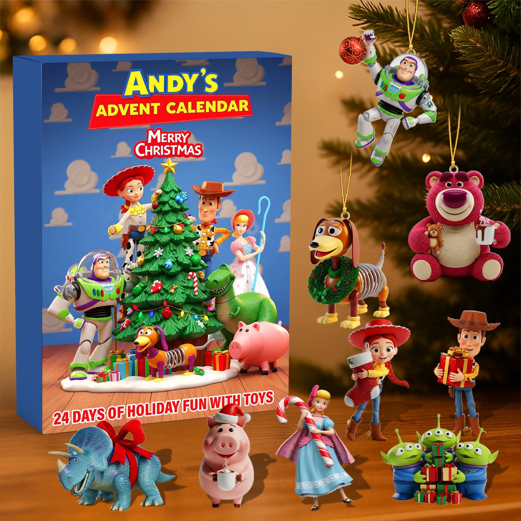 “Countdown to Joy with Andy's Advent Calendar!” - Personalized Holiday Fun - Gift for Kids and Toy Lovers Advent Calendar PopCulturePrints