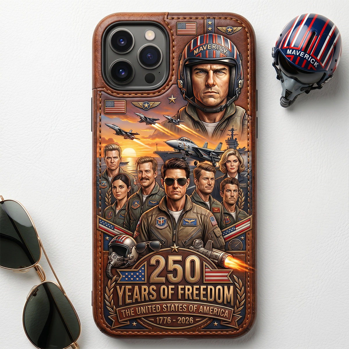 "250 Years of Freedom - Celebrate Patriotism" - Personalized Phone Case for American Heroes