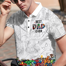 Load image into Gallery viewer, Personalized Super Dad 3D Polo Shirt - Custom Father&#39;s Day Gift Polo Shirts PopCulturePrints

