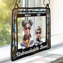 Load image into Gallery viewer, “Forever Linked Together: A Heartfelt Tribute” - Personalized Window Hanging Suncatcher Ornament for Moms and Grandmas Suncatcher Ornament PopCulturePrints
