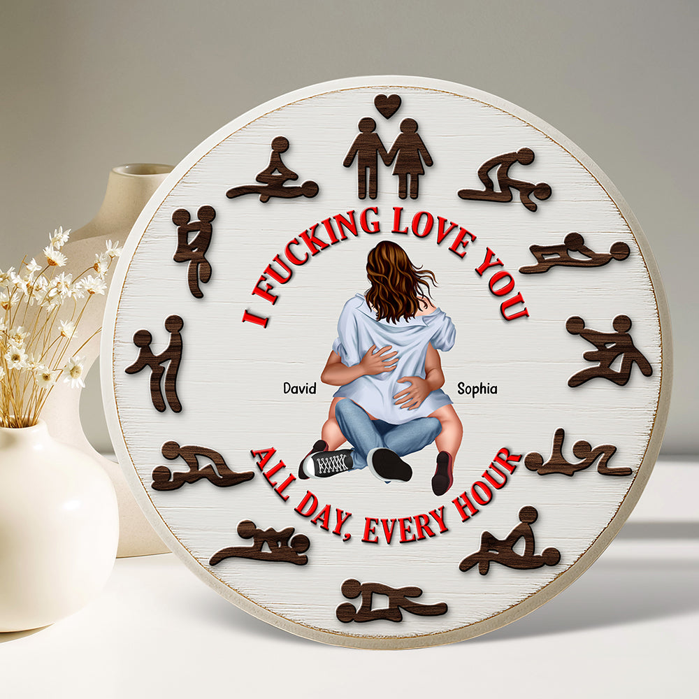 I F***ing Love You - Personalized Naughty Couple Plaque Shaped Plaques PopCulturePrints