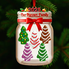 Load image into Gallery viewer, Celebrate Family Joy with Our Personalized Christmas Tree Cake Acrylic Ornament Ornament PopCulturePrints
