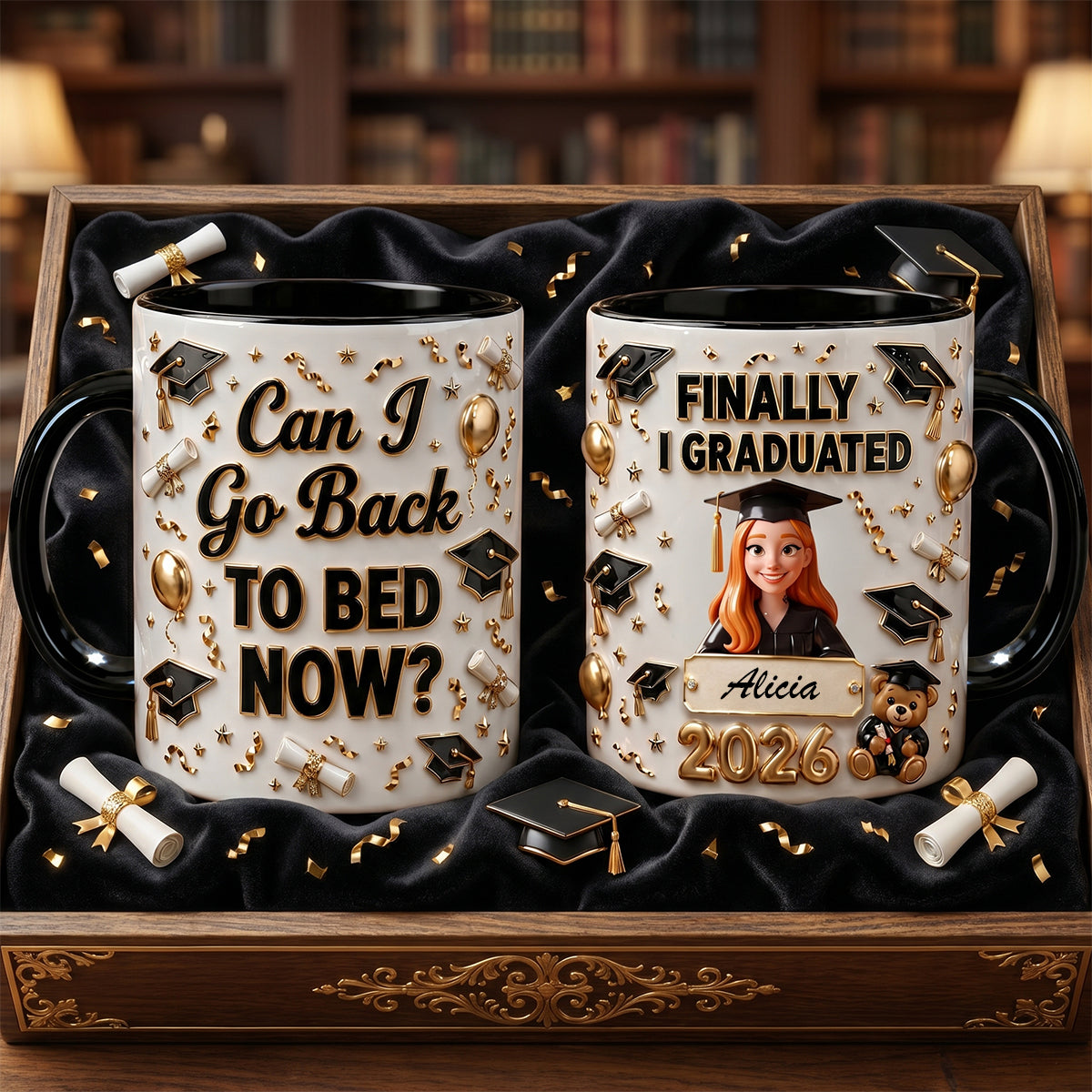 “Can I Go Back to Bed Now?” - Custom Photo Finally Graduation Coffee Mug - Personalized Gifts for Graduates Coffee Mug PopCulturePrints
