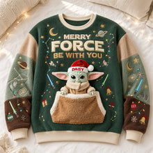 Load image into Gallery viewer, Merry Force Be With You - Personalized Christmas Hoodie for Galaxy Lovers
