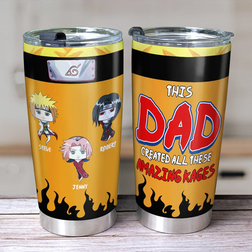 Personalized Anime Dad Tumbler - Custom Family Ninja Gift Tumbler Cup PopCulturePrints