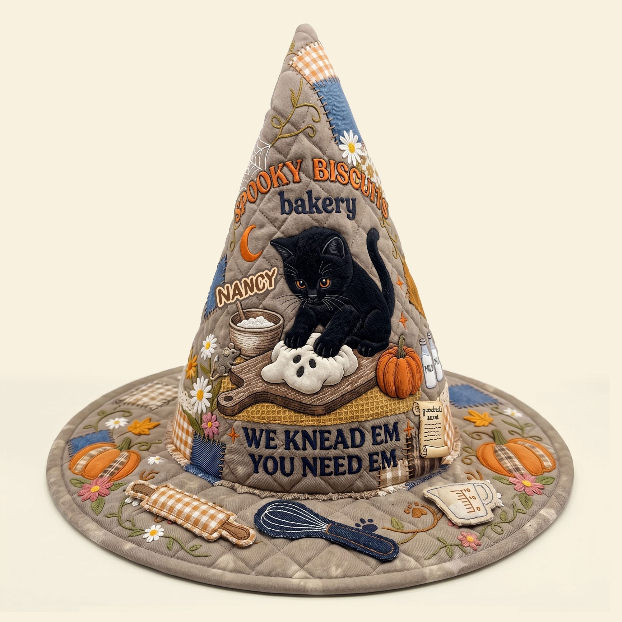 "We Knead Em, You Need Em!" - Personalized Halloween Witch Hat for Cat Lovers