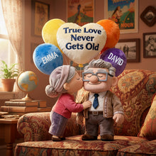 Load image into Gallery viewer, True Love Never Gets Old - A Lifetime Of Love Shaped Pillow - Personalized Gifts For Couples Pillow PopCulturePrints
