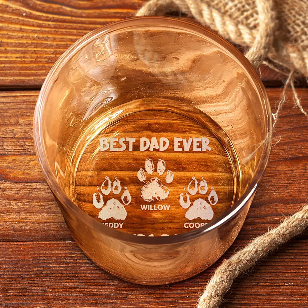 Best Dad Ever Hands Down - Personalized Engraved Whiskey Glass Whiskey Glass PopCulturePrints