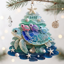 Load image into Gallery viewer, “Blessed To Be Called Grandma” Turtle Ornament - Personalized Christmas Gift for Grandmothers Ornament PopCulturePrints
