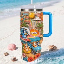 Load image into Gallery viewer, Summer Time 40oz Tumbler With Handle - Personalized Gifts 04PALU290626 Tumbler Cup PopCulturePrints

