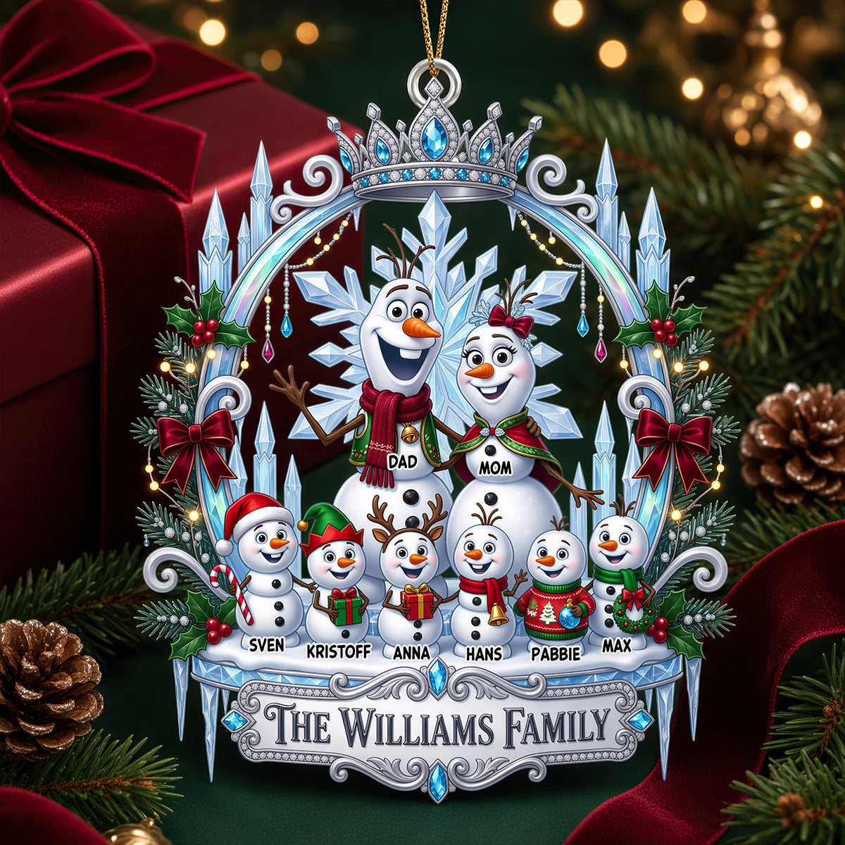 Celebrate Family Love with Our Adorable Snowman Christmas Ornament – Personalized Gifts for Everyone!