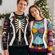 Load image into Gallery viewer, Spooky Couple Funny Sweatshirt - Personalized Halloween Gifts for Couples AOP Products PopCulturePrints
