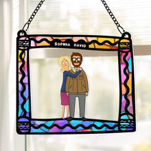 Load image into Gallery viewer, Customizable Couples Suncatcher Ornament - Personalized Valentine&#39;s Day Gifts Ornament PopCulturePrints
