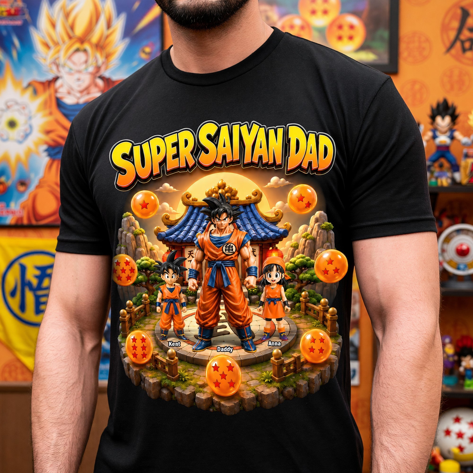 “Super Saiyan Dad” - Personalized Gifts for Father’s Day Shirt Shirts PopCulturePrints