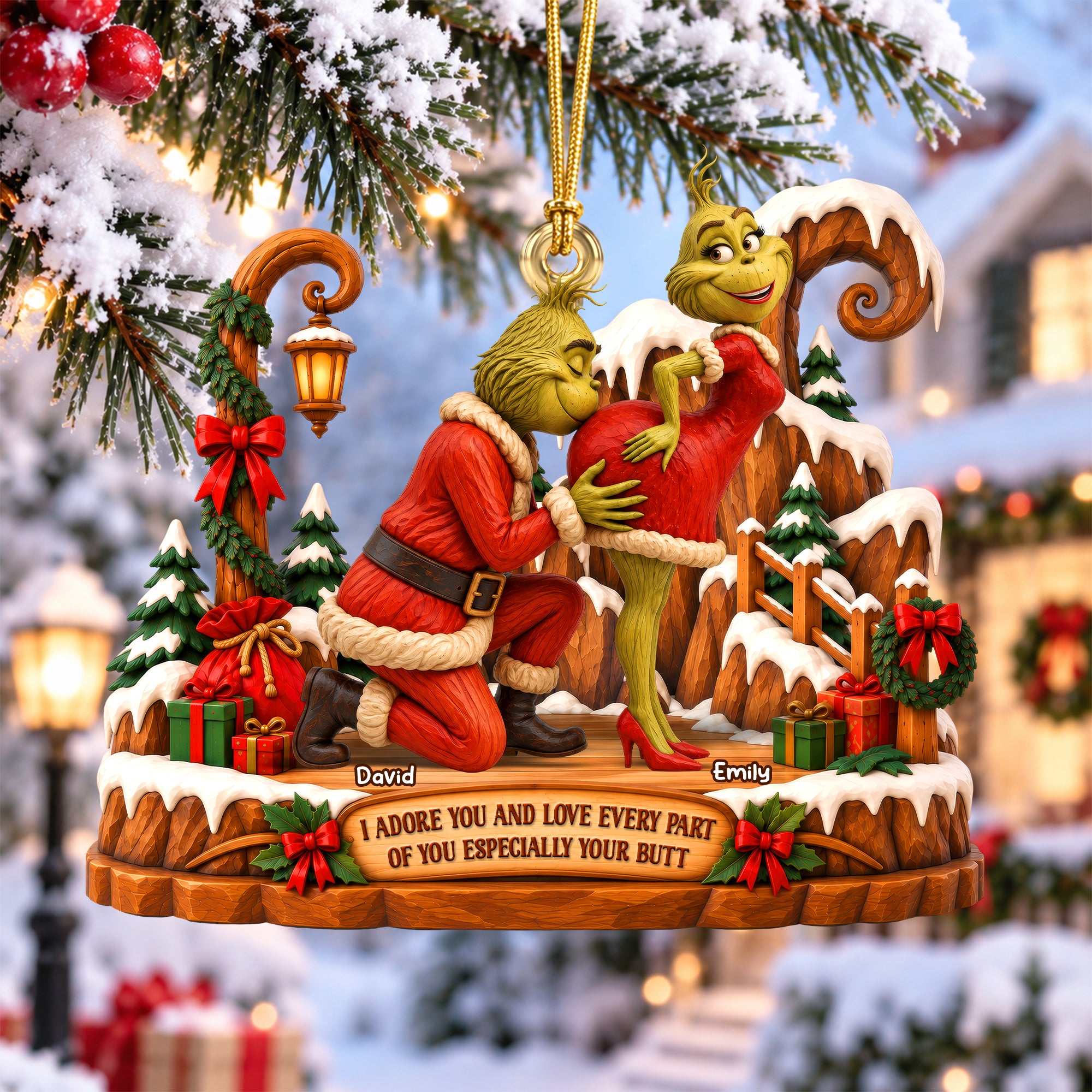 I Adore You and Love Every Part of You - Personalized Furry Naughty Couples Acrylic Ornament Ornament PopCulturePrints