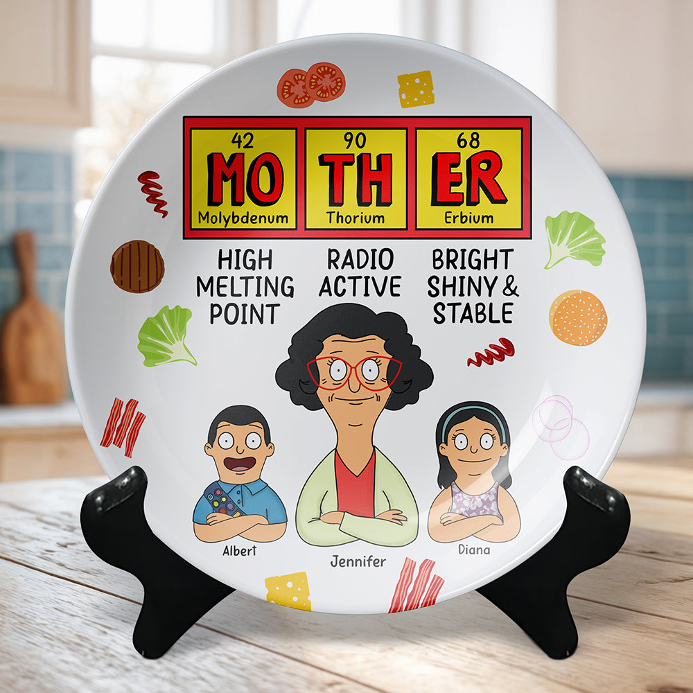 "Mother: The Element of Love" - Personalized Round Plate - Gift for Mom, Grandma, and Special Women Ceramic Round Plate PopCulturePrints
