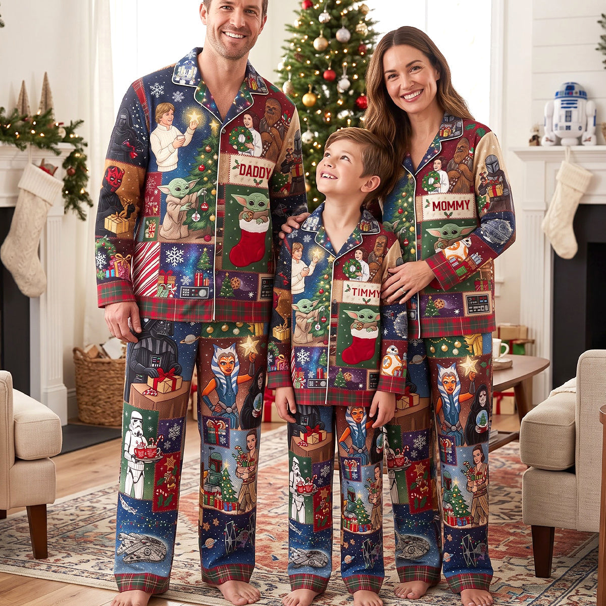 “Unwrap the Joy of Togetherness” – Personalized Adventure Family Christmas Pajamas - Gift for Families Pajama Set PopCulturePrints