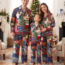 Load image into Gallery viewer, “Unwrap the Joy of Togetherness” – Personalized Adventure Family Christmas Pajamas - Gift for Families Pajama Set PopCulturePrints
