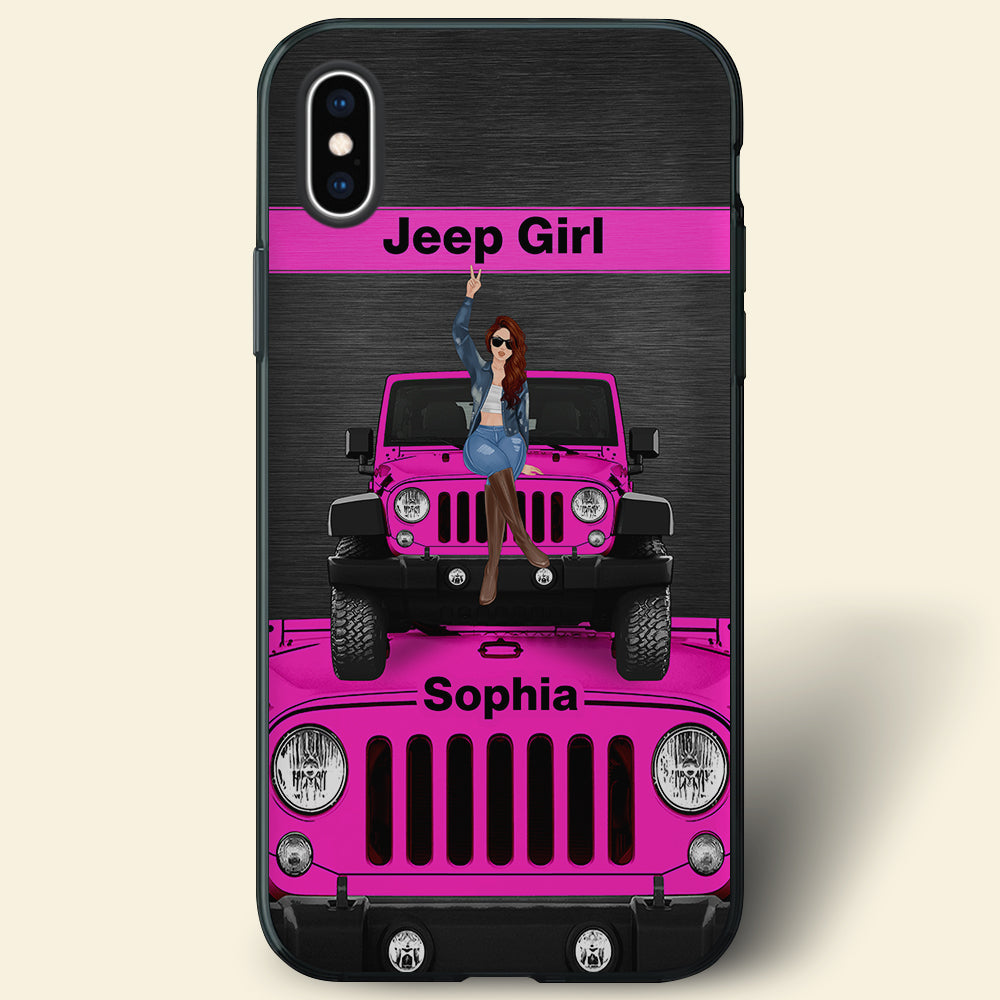 Personalized Jeep Girl Phone Case - Custom Name Gift