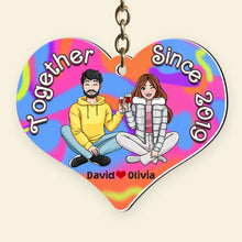 Load image into Gallery viewer, Personalized Couple Wine Keychain - Custom Romantic Gift
