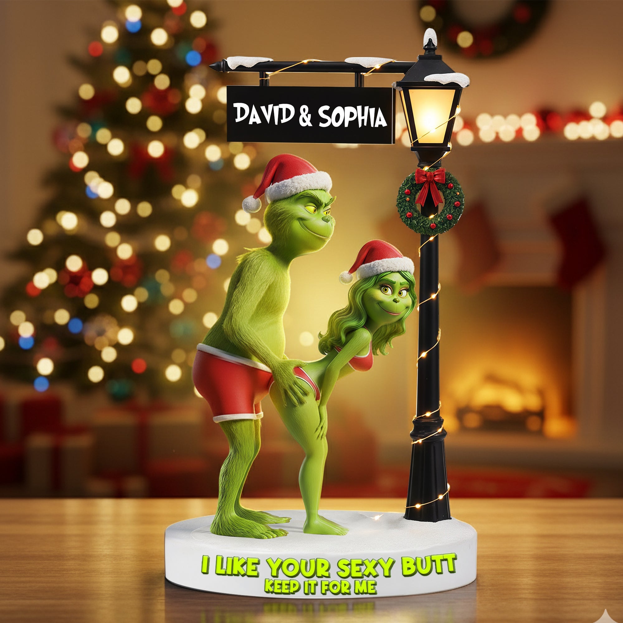 I Like Your Sexy Butt - Personalized Cheeky Green Monster Couple Acrylic Light Box Light Box PopCulturePrints