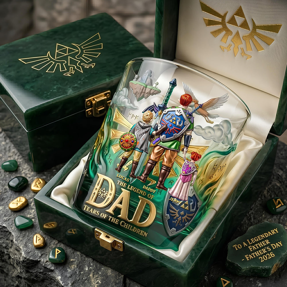 To a Legendary Dad - Celebrate Fatherhood with Personalized Round Glass Gift Glass PopCulturePrints