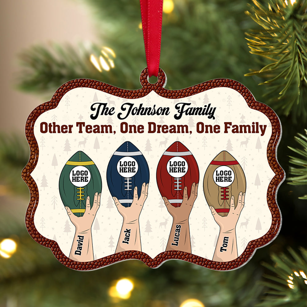 Personalized American Football Family Christmas Ornament Ornament PopCulturePrints