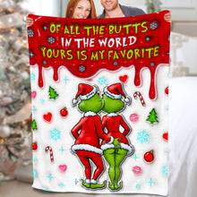 Load image into Gallery viewer, Naughty Green Monster Couple Blanket - Personalized Gifts for Fun-Loving Couples Blanket PopCulturePrints

