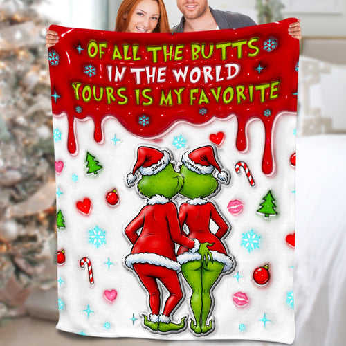 Naughty Green Monster Couple Blanket - Personalized Gifts for Fun-Loving Couples Blanket PopCulturePrints