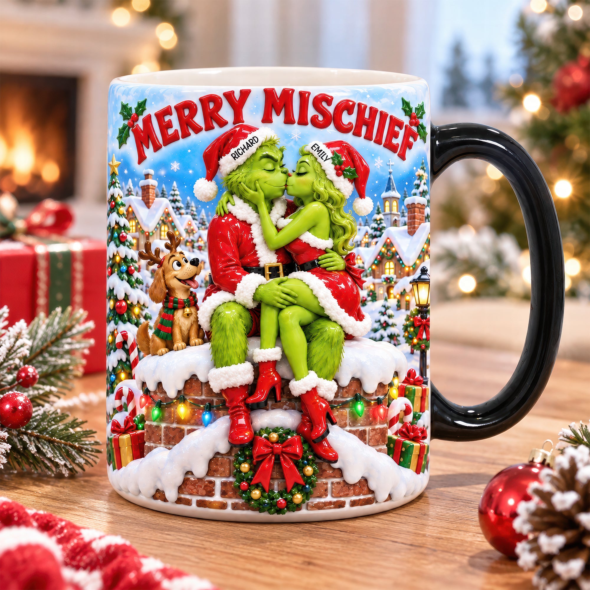Merry Mischief Couples Magic Mug - Personalized Christmas Gift for Couples Coffee Mug PopCulturePrints