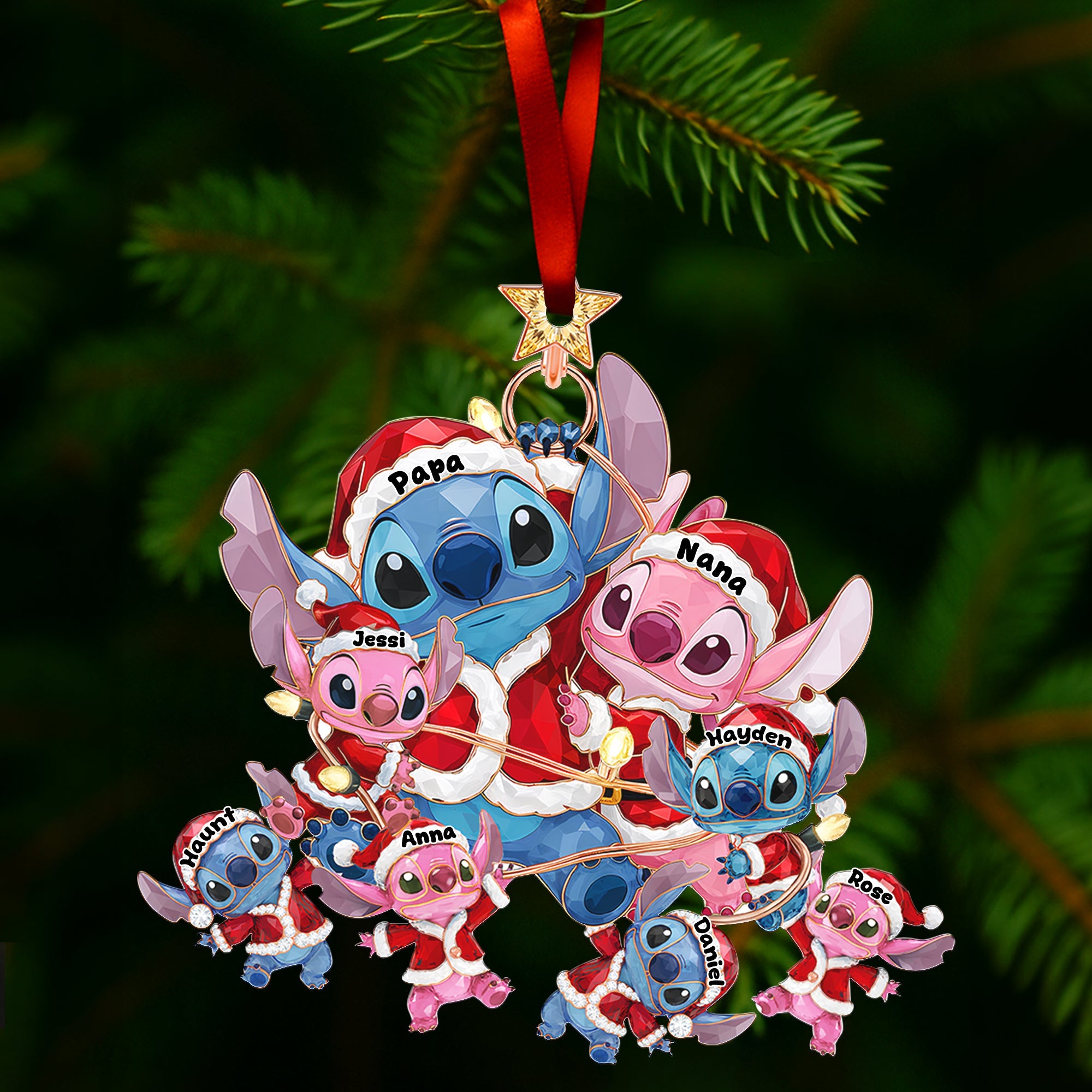 Celebrate Family Love with Our Mischievous Family Tree Ornament - Personalized Gift for All Loved Ones Ornament PopCulturePrints