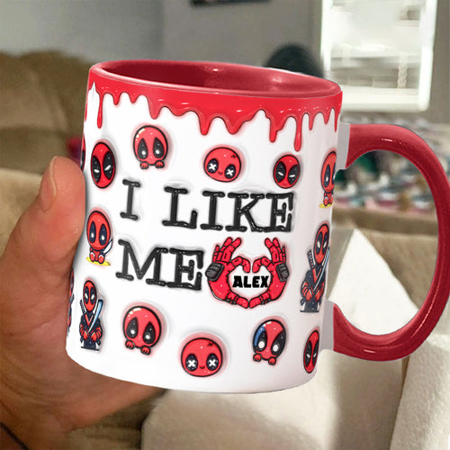Personalized Deadpool 'I Like Me' Accent Mug Accent Mug PopCulturePrints